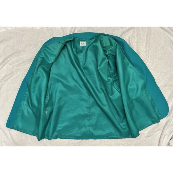 Women's Vintage Plus Size KORET Teal Green Turquoise Lined Blazer - Picture 6 of 10
